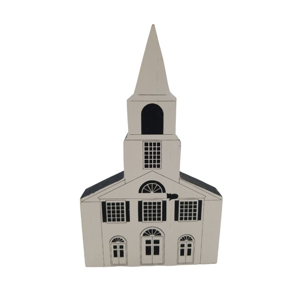 Cat's Meow Village Rhode Island Cat's Meow Chepachet Union Church Signed Faline
